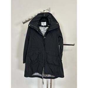 Dereck Lam 10 Crosby Black Nylon Parka Rain Coat Small